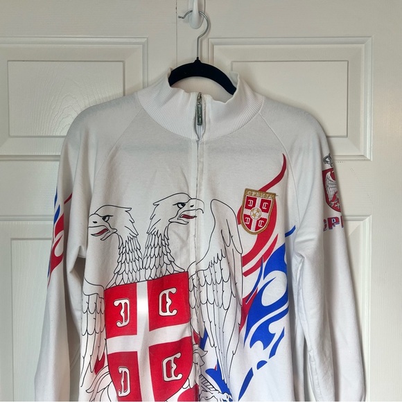 Mens Vintage Serbia Soccer Full Zip Sweatshirt Size XXL - Picture 6 of 11